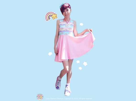 strapless open back dress Pink Kawaii Lolita Dress/ Pastel Kawaii Aesthetic Asian Fashion Shop main image 1