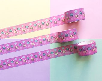 Pink Star Washi Tape, Kawaii Stationery, Decorative Paper Tape, Kawaii Washi Tape, Journal Supplies, Planner Accessories, Party Favour Gift