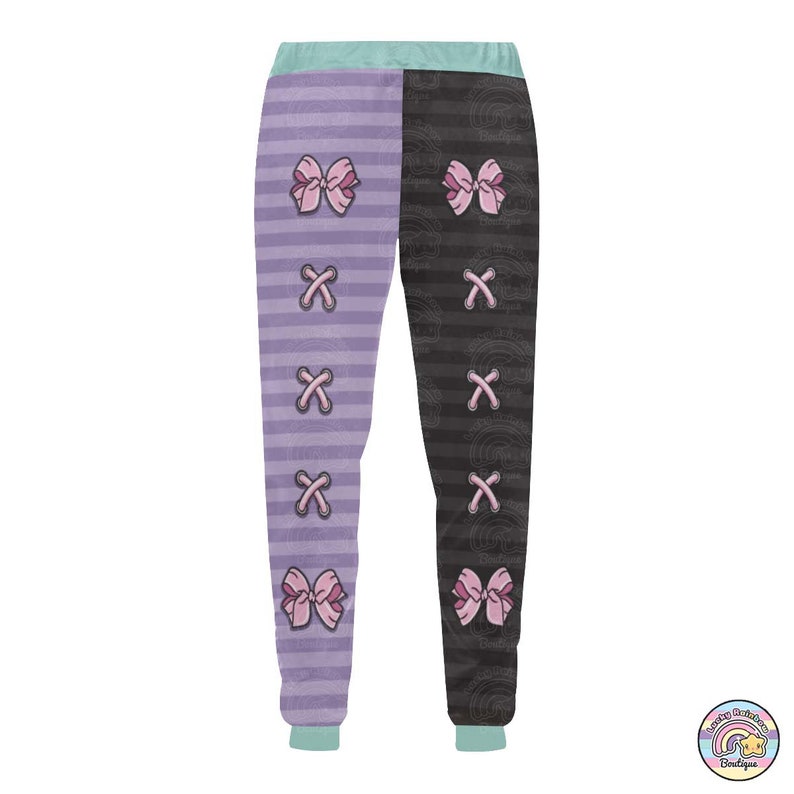 Roze strik uniseks joggingbroek, goth-pastelkleding, harajuku-joggingbroek, paarse joggingbroek, kawaii gothic-kleding, decoramode afbeelding 6