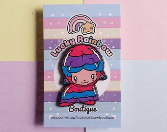 Bisexual Flag Hard Enamel Pin, Bi Pride Pin, Llama Lapel Badge, Kawaii Pins, LGBTQ Gift