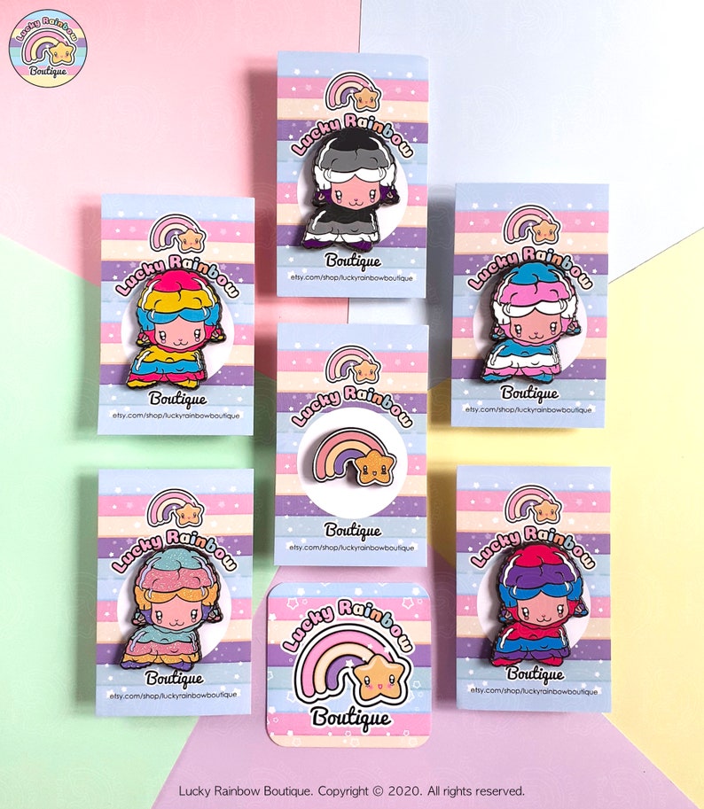 Pride Flag Hard Enamel Pins, Cute Rainbow Llama Pin Badges, Kawaii LGBTQ Lapel Badge, Pride Month Gift image 1