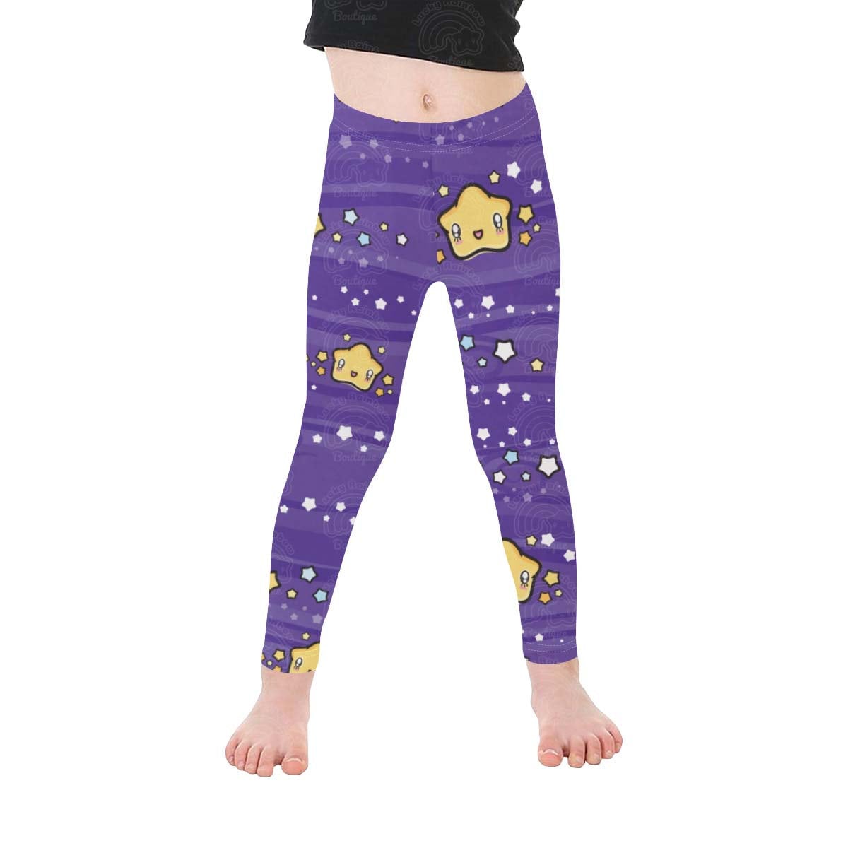 Purple Galaxy Kids Leggings Kawaii 