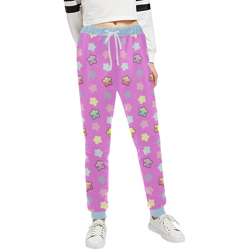 Kawaii Joggers Unisex Cute Pink Star 
