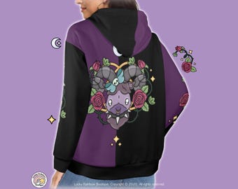 Goth Ram Hoodie, Pentagram Sweatshirt, Alternative Fashion, Witchy Clothes Shirt, Gothic Hoodie with Back Design, Grunge Sweater, JFashion