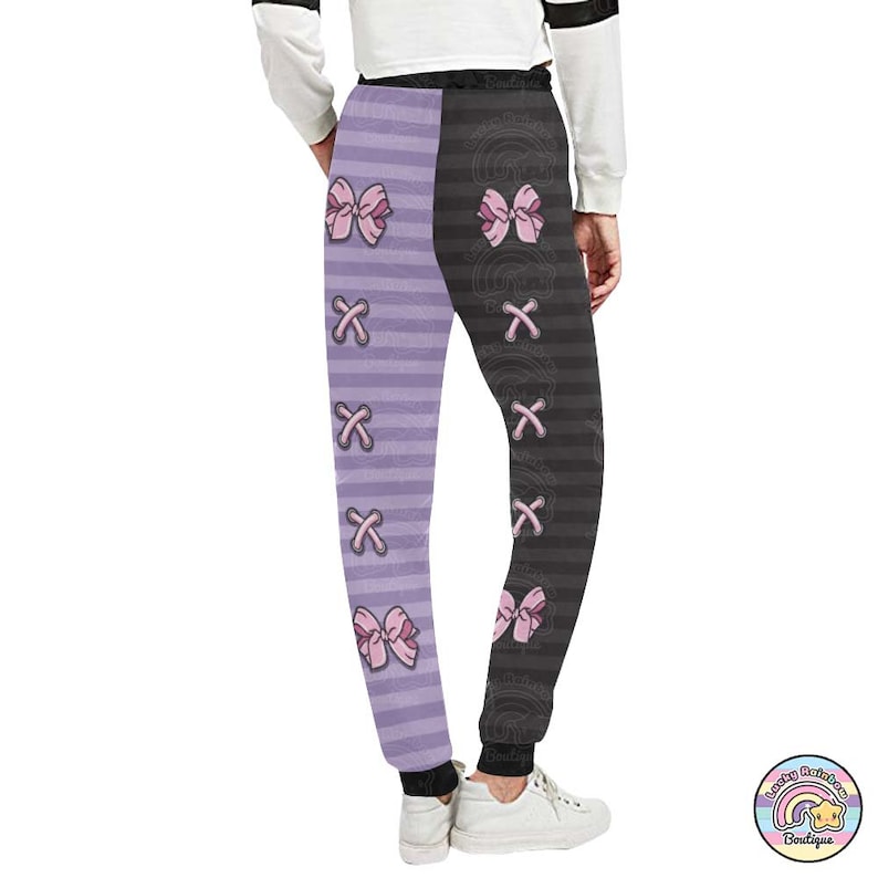 Roze strik uniseks joggingbroek, goth-pastelkleding, harajuku-joggingbroek, paarse joggingbroek, kawaii gothic-kleding, decoramode afbeelding 9