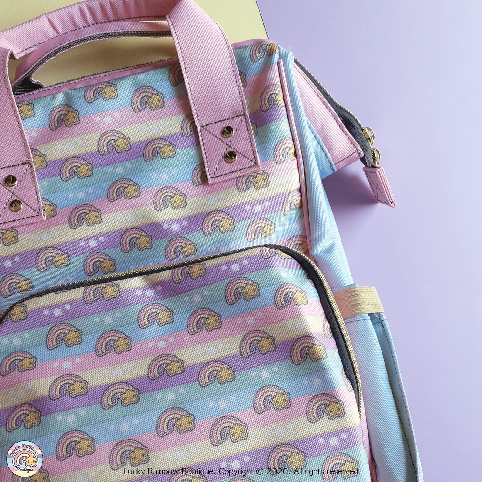Kawaii Backpack Pastel Rainbow Multifunctional Bag Travel | Etsy