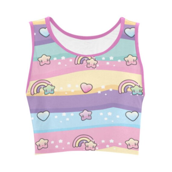 cute rainbow crop top