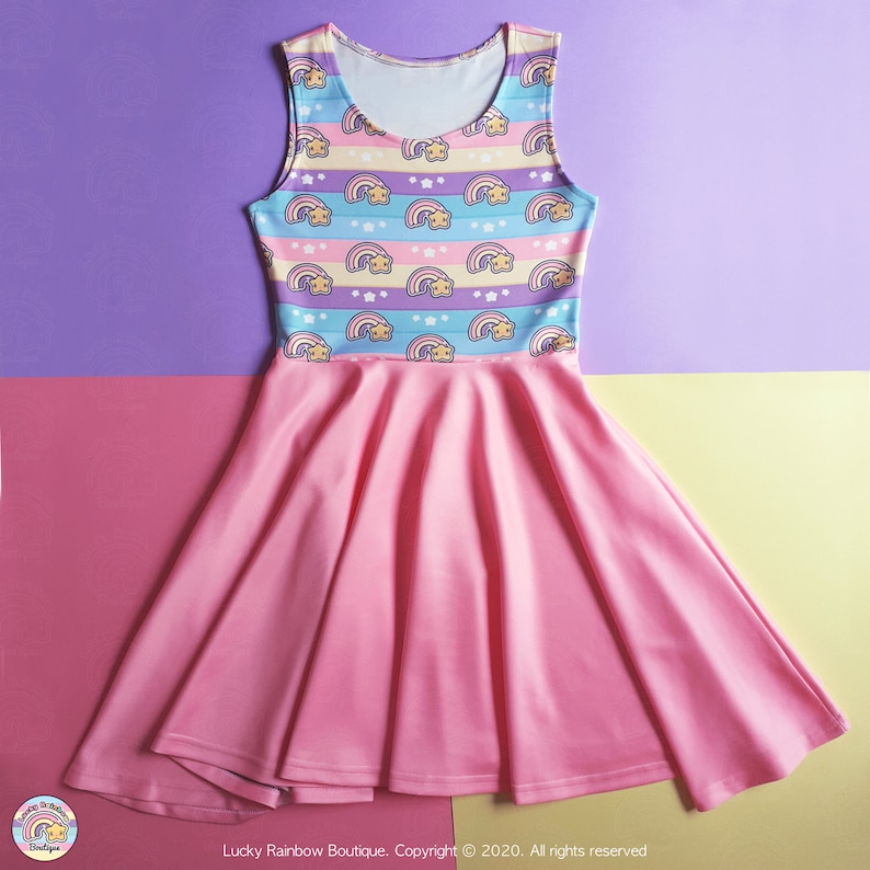 Yume Kawaii Dress with Rainbow and Stars
