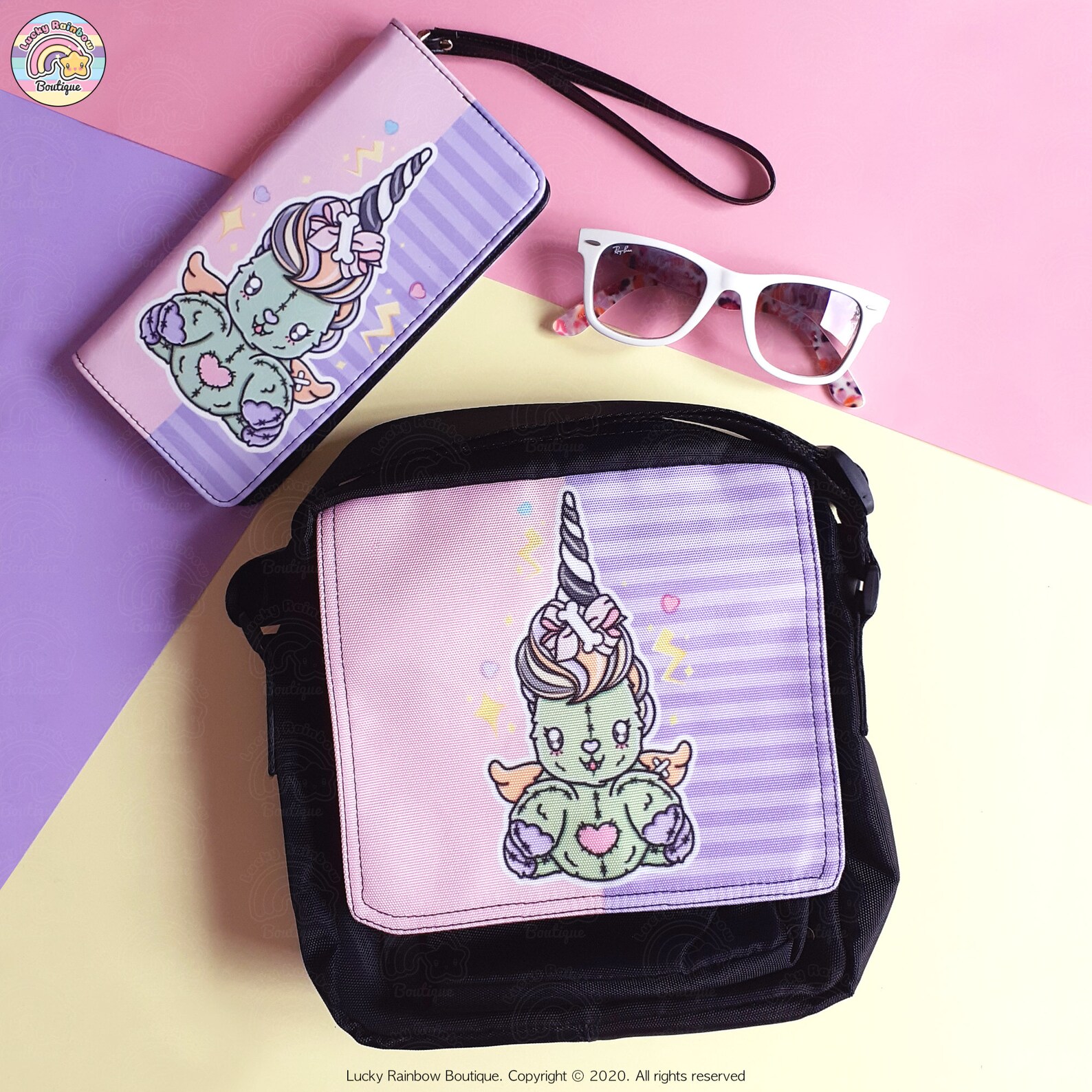 Pastel Goth Shoulder Messenger Bag Kawaii Frankenstein Etsy