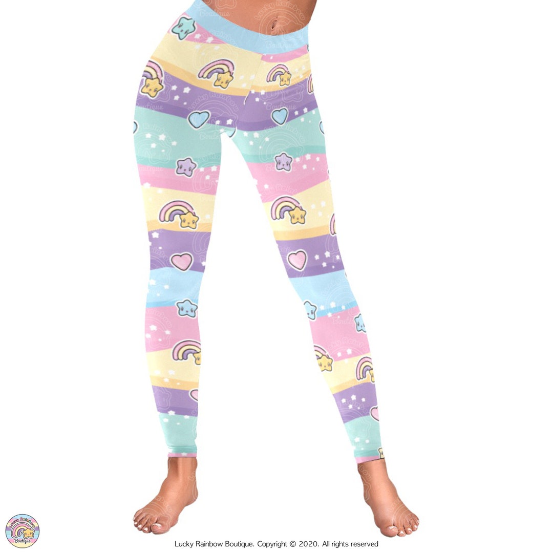 Girls Pastel Rainbow Buttery Soft Leggings