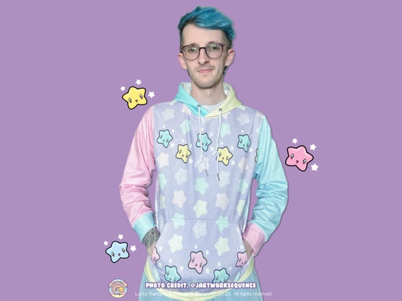 Buy Pastel Pink Star Pullover Hoodie Colour Block Rainbow Sweater Kidcore Clothing Harajuku Sweatshirt 80s Aesthetic Yume Kawaii Fairy Kei Online in India Etsy