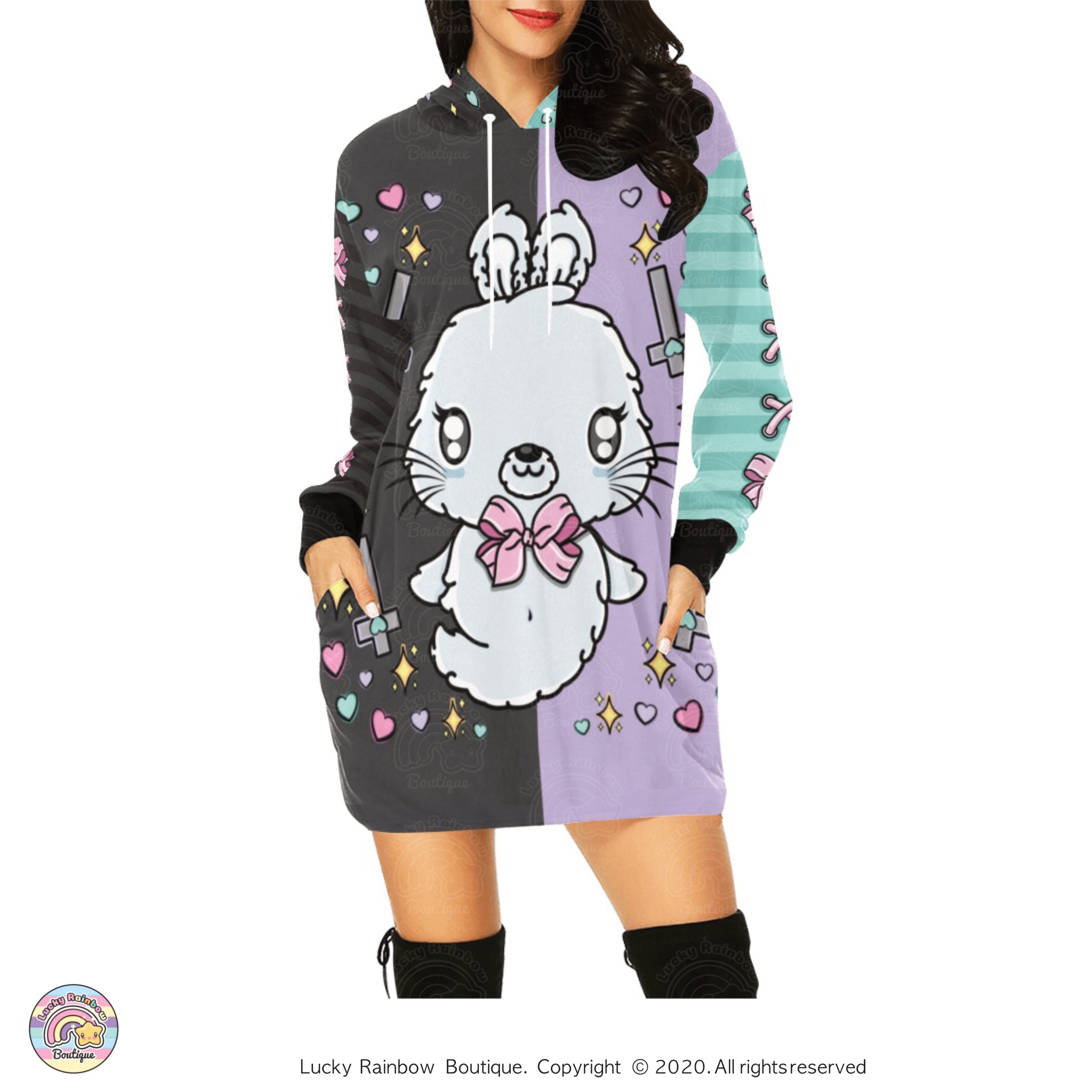 Ghost Bunny Hoodie Dress Alternative 