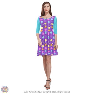 Purple Dress Women with Cute Stars