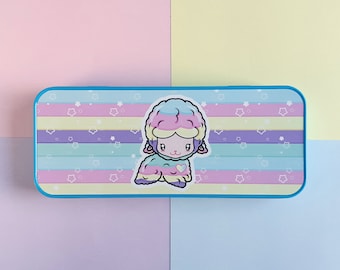 Rainbow Llama Pencil Case Kawaii Accessories, Fairy Kei Pastel Stationery Set, Back to School Animal Lover Gift