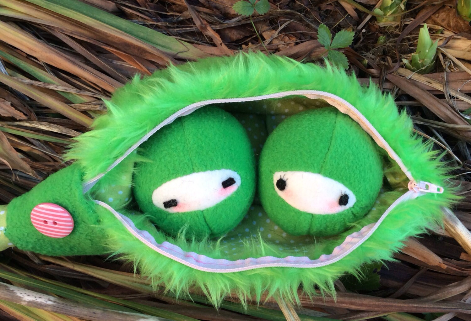 Peas in a Pod Kawaii Plush Cute Plushie Cute Green Peas Etsy