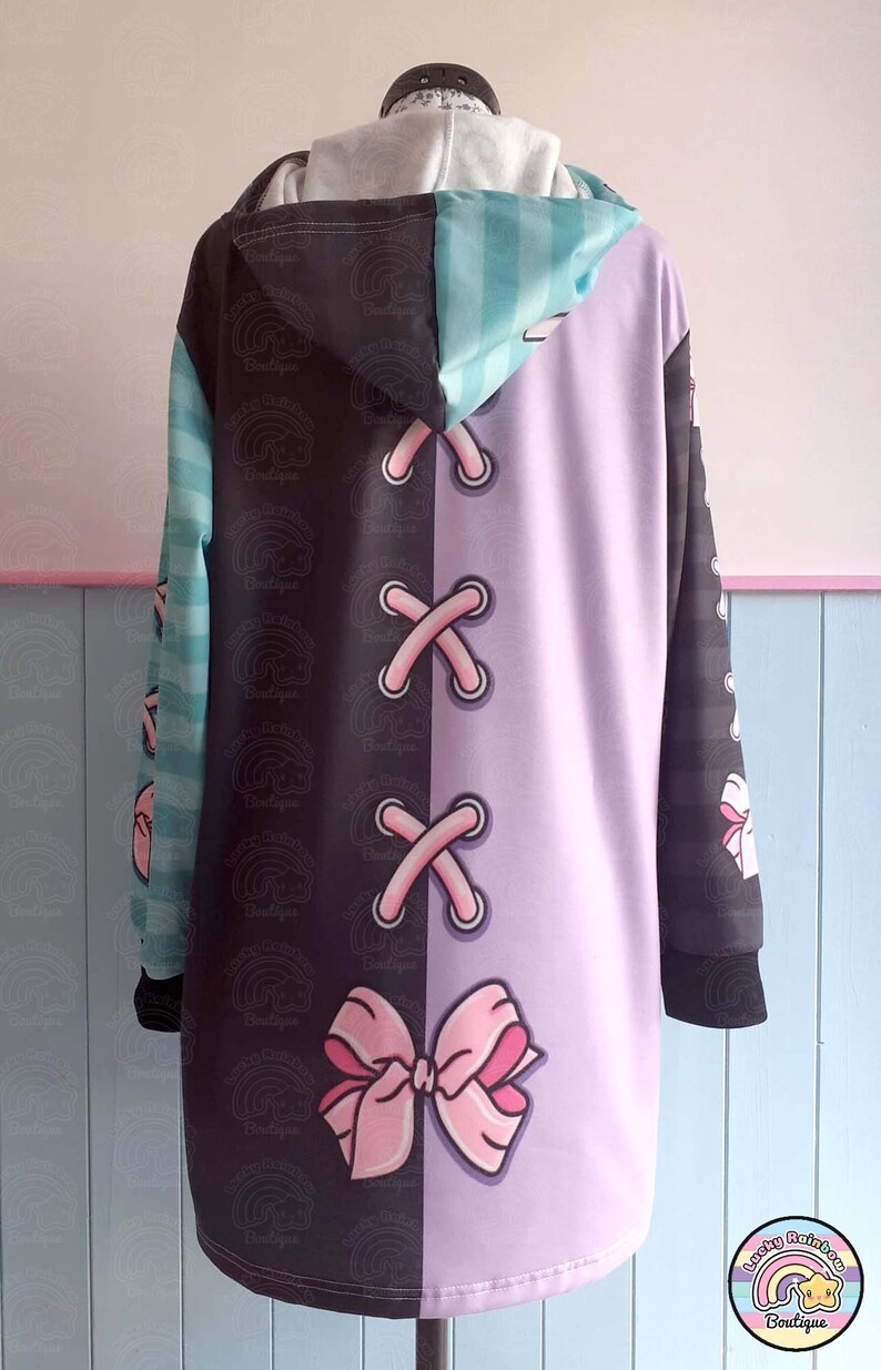 Pink Ribbon Print Hooded Sweater Harajuku Sweatshirt