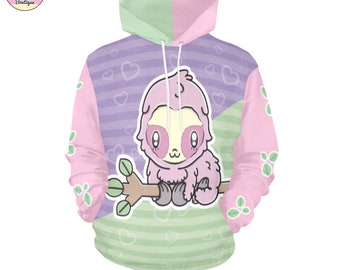 Pink Sloth Hoodie - Etsy UK