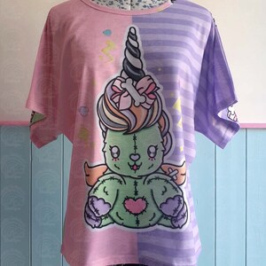 Pastel Goth Unicorn Batwing Top