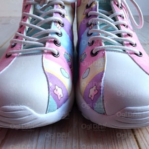 Rainbow Fairy Kei Shoes, Kawaii Aesthetic Clothing
