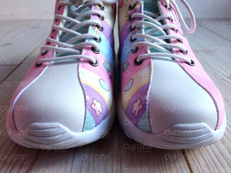 Rainbow Fairy Kei Shoes, Kawaii Aesthetic Clothing