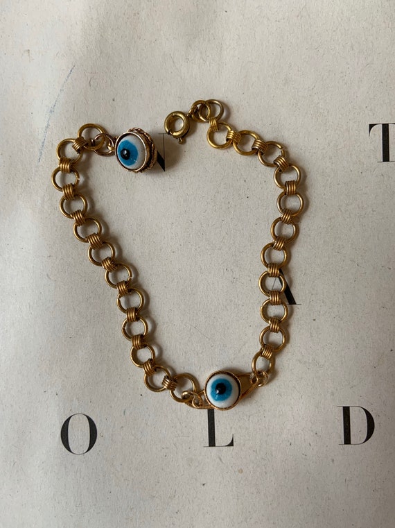 Vintage Evil Eye Charm Bracelet