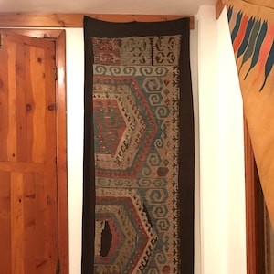 Turkish Rug 10'4"x3'0" 18th Century Antique Fragment Konya Kilim Rug Oriental Handmade Natural Dyes Tribal Wool Handwoven Bohemian BGK267