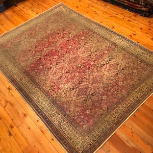 Turkish Rug 9'1"x6'5" Vintage Anatolian Kayseri Rug Carpet Oriental Handmade Natural Dyes Tribal Wool Eclectic Handwoven Bohemian GK252