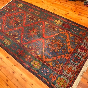 Rug 10&#39;9&quot;x5&#39;9&quot; Antique Soumak Caucasian Soumak Kilim Rug Oriental Handmade Natural Dyes Tribal Wool Eclectic Handwoven Bohemian OGK236