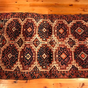 Turkish Rug 6&#39;7&quot;x4&#39;0&quot; Antique Herki Van Rug Carpet Oriental Handmade Natural Dyes Tribal Wool Eclectic Handwoven Bohemian GK38