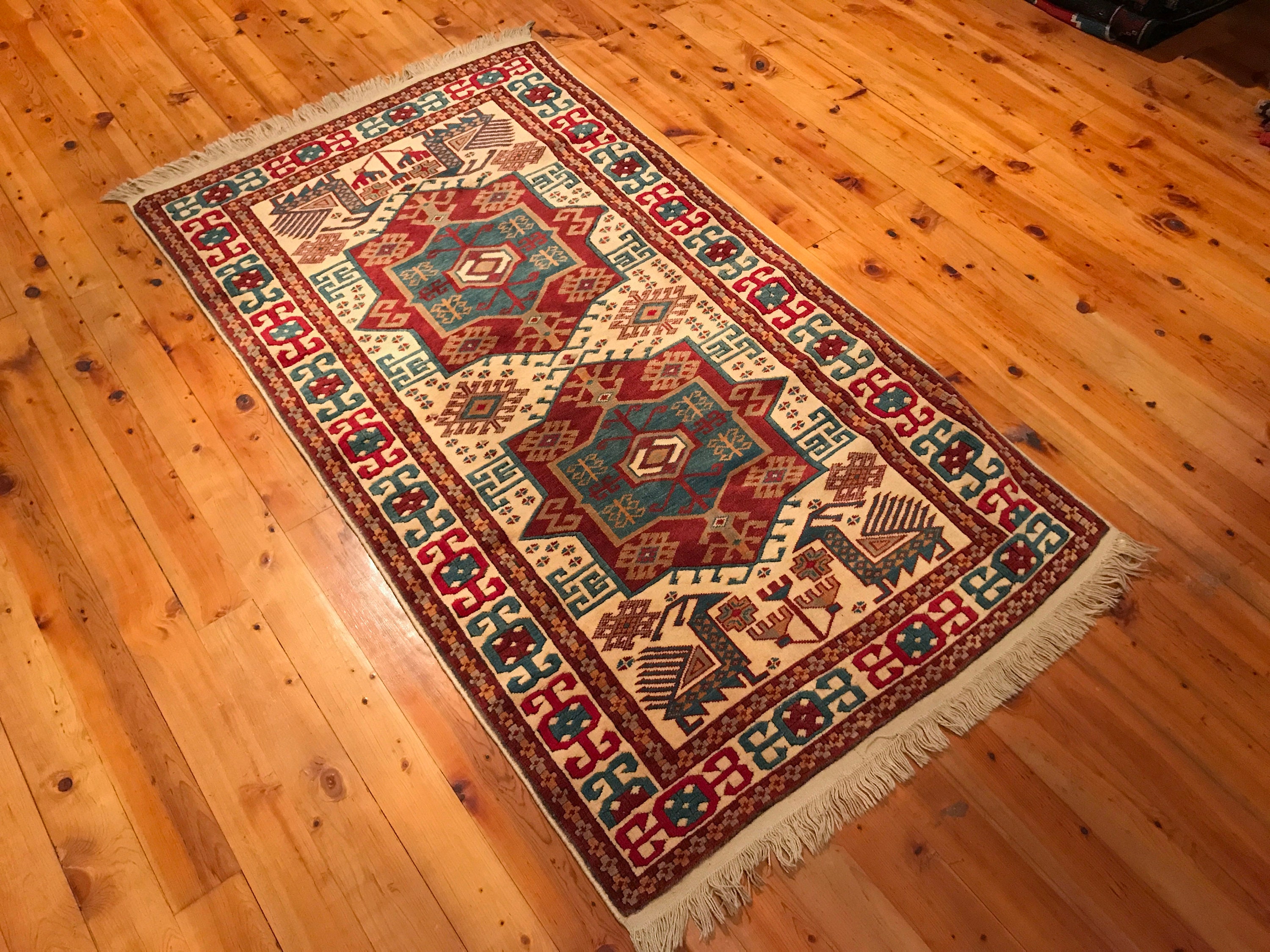 Vintage Turkish Yagcibedir Anatolian Rug Carpet 6'6