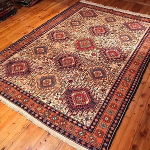Rug 10&#39;0&quot;x6&#39;8&quot; Vintage Soumak Caucasian Rug Oriental Handmade Natural Dyes Tribal Wool Eclectic Handwoven Bohemian GK338