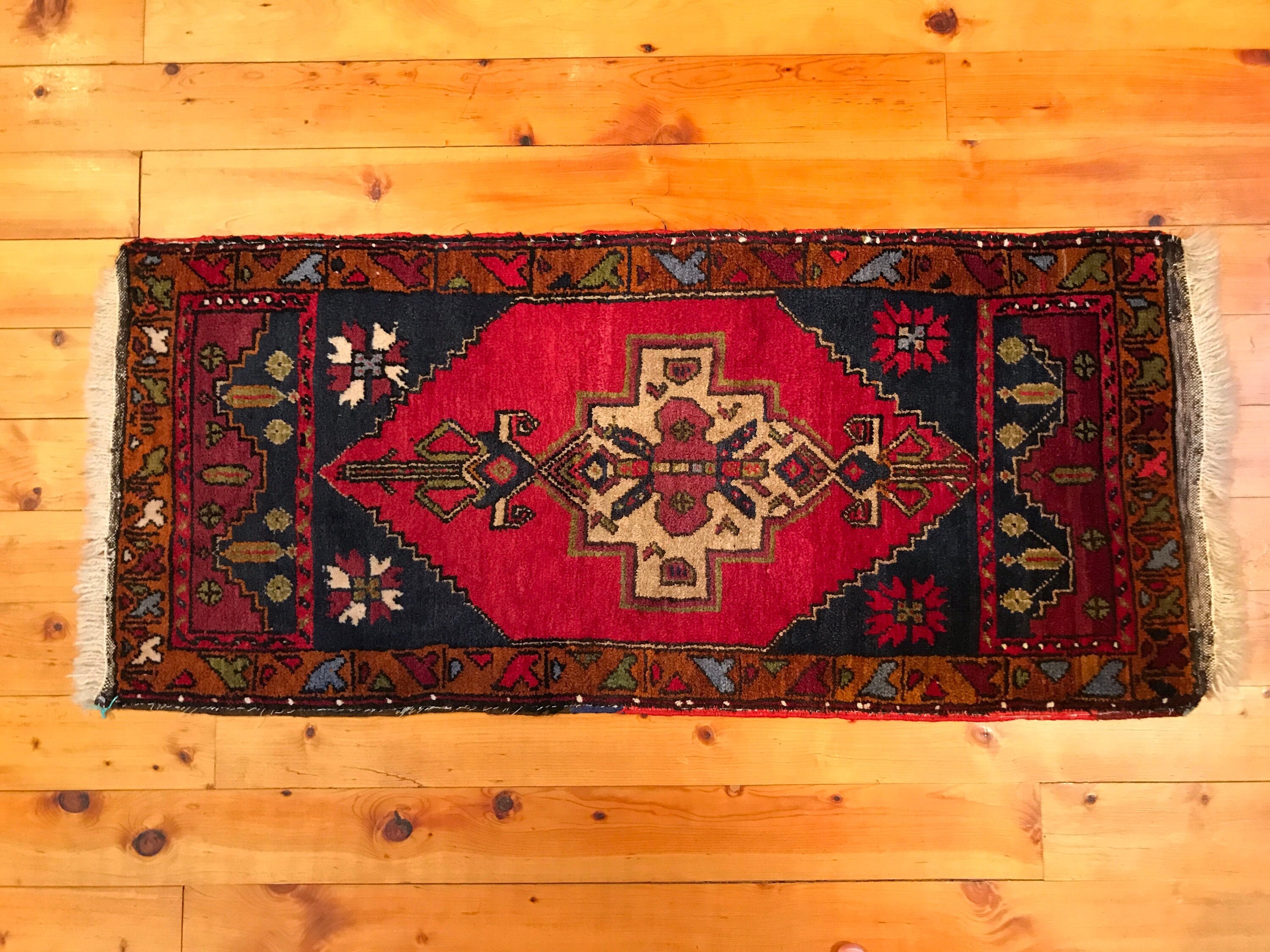 Turkish Rug Vintage Turkish Yastik Pillow Cover Rug Carpet - Etsy
