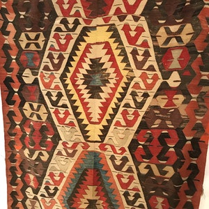 Turkish Rug 11&#39;9&quot;x4&#39;11&quot; Antique Anatolian Konya Kilim Rug Oriental Handmade Natural Dyes Tribal Wool Eclectic Handwoven Bohemian GK67