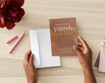 Editable Friendsgiving Invitation Template | Thanksgiving Party Invite | Fall Potluck Invitation | Instant Download