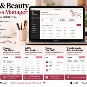 Salon Business Manager för Mac | Programvara för bokning, klientbokning och personalbokning (offline-app)
