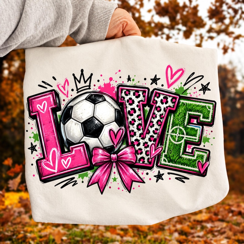 Love Soccer PNG, Pink Bow and Leopard Print Soccer Shirt Design ...