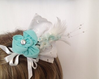 Sweet Aqua and While Floral Hair Accessory