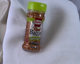 Miniature Hormel Real Bacon Sprinkles Cannister - "Mini Brands" Novelty 3D Pin Brooch