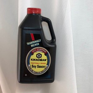 Miniature Kikkoman Jug of Soy Sauce &quot;Mini Brands&quot; Novelty 3D Pin Brooch