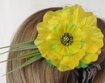 Cheerful Yellow & Green Floral Hair Accessory