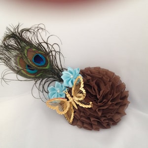 Autumn Meadow Flower & Feather Hair Accessory