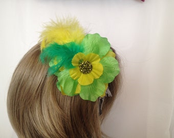 Lemon-Lime Flower Hair Accessory