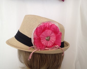Sweetheart Pink and White Flower Hair Accessory