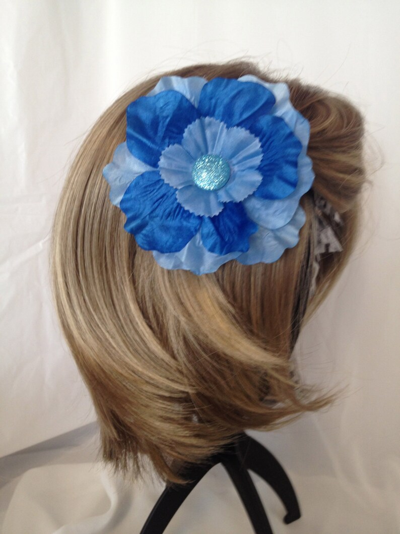 Cool Blue Floral Hair Accessory image 2