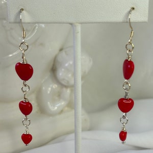 All My Love Red Heart Dangle Earrings Frame the Face Beautifully