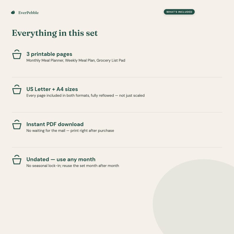 Monthly Meal Planner and Grocery List Pad | Printable Weekly Meal Plan ...