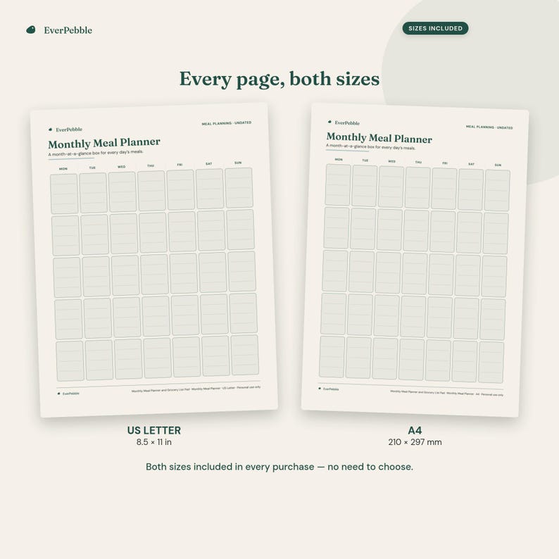 Monthly Meal Planner and Grocery List Pad | Printable Weekly Meal Plan ...