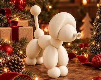 Balloon Poodle Sculpture – Playful Dog Home Decor, Modern Desk & Shelf Decor, Unique Gift for Dog Lovers