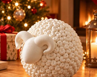 Clover the Sheep Sculpture – Chonky Forest Decor,  Minimalist Home Decor, Animal Lover Gift