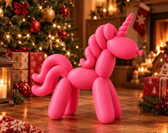 Balloon Unicorn Sculpture – Cute Unicorn Home Decor, Playful Modern Gift